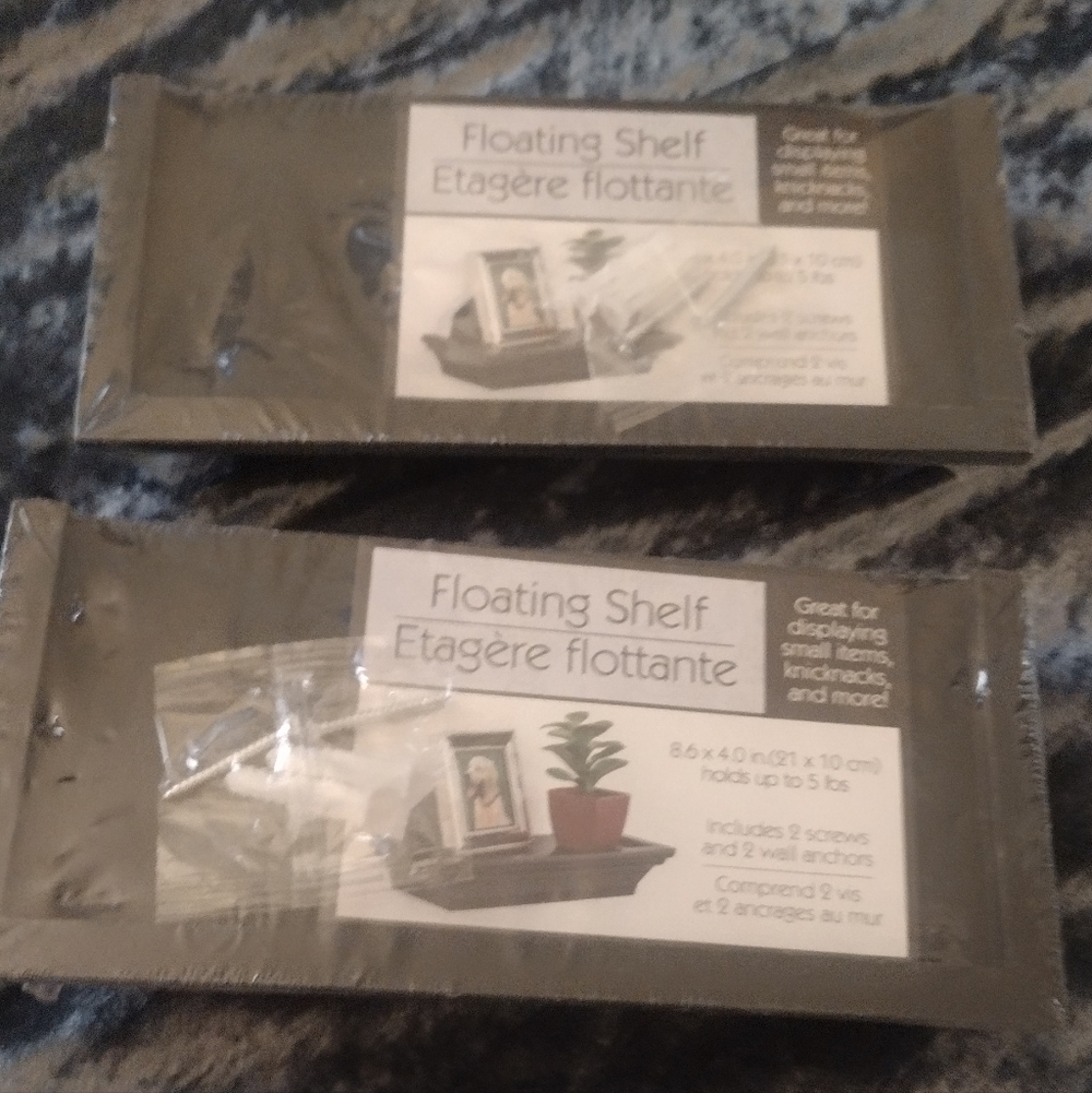 New Set Of (2) Floating Shelves - Black